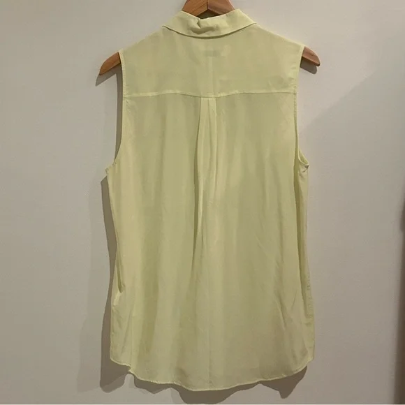 Equipment Light Yellow Slim Signature Sleeveless Shirt - Picture 7 of 7